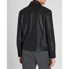 Load image into Gallery viewer, Men Black Lambskin Leather Racer Jacket with Moto Biker Style
