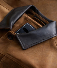 Load image into Gallery viewer, Men Brown Suede Leather Trucker Jacket – Custom Made
