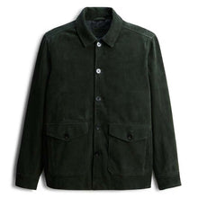 Load image into Gallery viewer, Men Dark Green Suede Leather Shirt Jacket with Custom Tailored Fit
