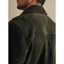 Load image into Gallery viewer, Men Dark Green Suede Leather Shirt Jacket with Custom Tailored Fit
