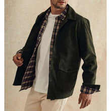 Load image into Gallery viewer, Men Dark Green Suede Leather Shirt Jacket with Custom Tailored Fit
