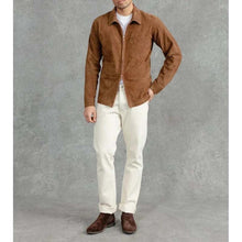 Load image into Gallery viewer, Men Tan Suede Leather Racer Jacket with Custom Motorcycle Fit
