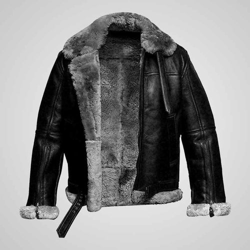Men’s B3 RAF Aviator Sheepskin Leather Bomber Jacket