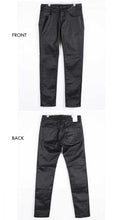 Load image into Gallery viewer, Men’s Black Genuine Leather Motorcycle Pants
