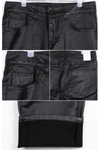 Load image into Gallery viewer, Men’s Black Genuine Leather Motorcycle Pants
