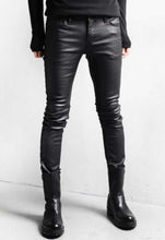 Load image into Gallery viewer, Men’s Black Genuine Leather Motorcycle Pants
