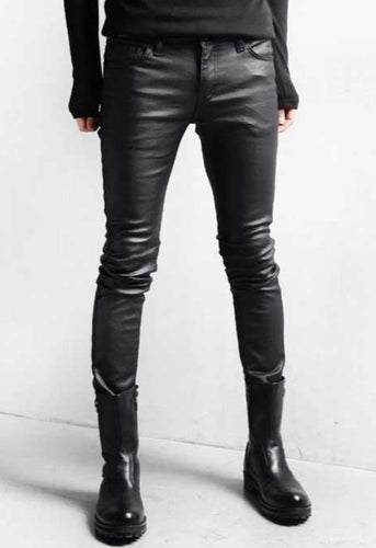 Men’s Black Genuine Leather Motorcycle Pants