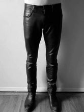 Load image into Gallery viewer, Men’s Black Lightweight Genuine Leather Pants
