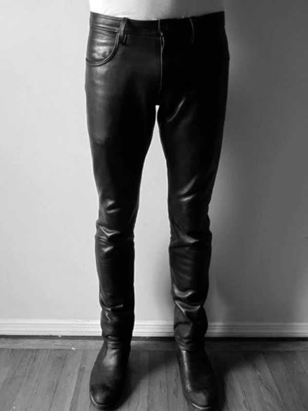 Men’s Black Lightweight Genuine Leather Pants