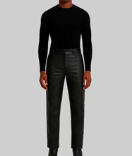 Load image into Gallery viewer, Mens Black Regular Style Leather Pants
