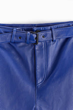 Load image into Gallery viewer, Men’s Blue Genuine Sheepskin Leather Biker Pants
