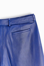 Load image into Gallery viewer, Men’s Blue Genuine Sheepskin Leather Biker Pants
