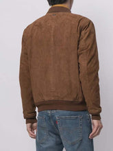 Load image into Gallery viewer, Men's Brown Suede Leather Bomber Jacket With Vintage Aviator Style Flight Coat
