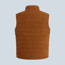 Load image into Gallery viewer, Men’s Brown Suede Puffer Vest
