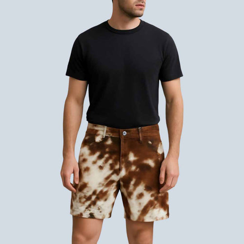 Men’s Hair-on-Hide Cowhide Leather Western Shorts – Custom Fit