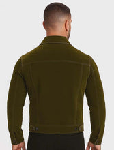 Load image into Gallery viewer, Men's Olive Green Suede Leather Jacket With Western Style and Button Front
