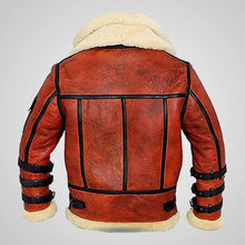 Load image into Gallery viewer, Two-tone B6 sheepskin aviator jacket with waxed leather finish for men

