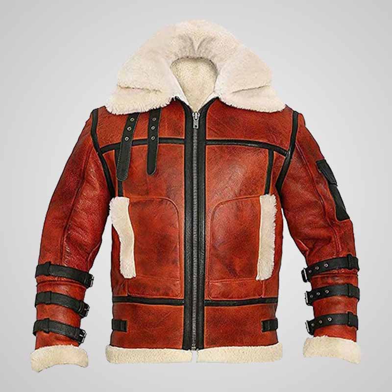 Men’s Two-Tone Waxed RAF B6 Sheepskin Aviator Bomber Jacket