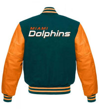Load image into Gallery viewer, Miami Dolphins Varsity Letterman Jacket
