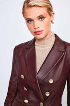 Load image into Gallery viewer, new design womens mahogany red leather blazer
