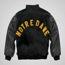 Load image into Gallery viewer, Black jacket with &#39;Notre Dame&#39; text on the back
