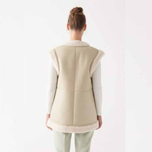 Load image into Gallery viewer, White Shearling Leather Vest for Women
