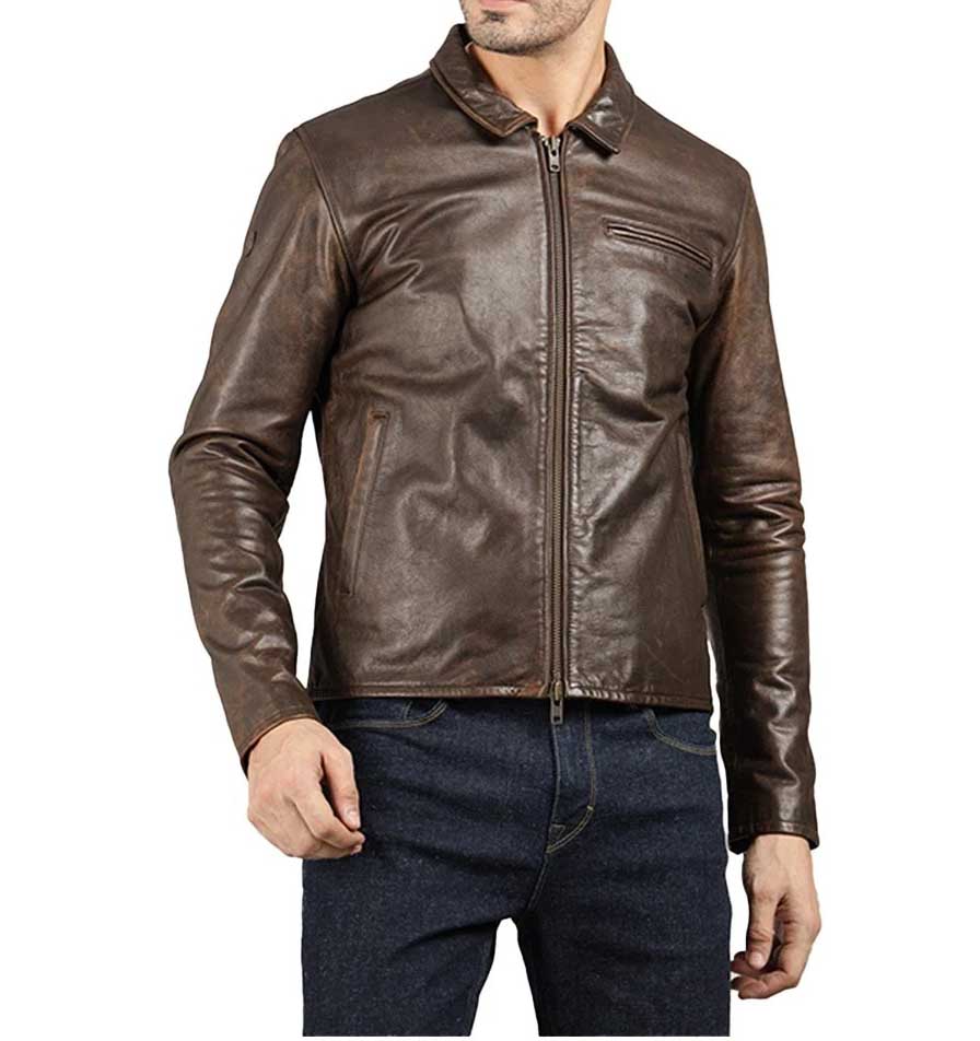 Royal Enfield Vintage Leather Jacket – Dark Tan