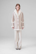 Load image into Gallery viewer, shop womens off white b7 shearling leather coat
