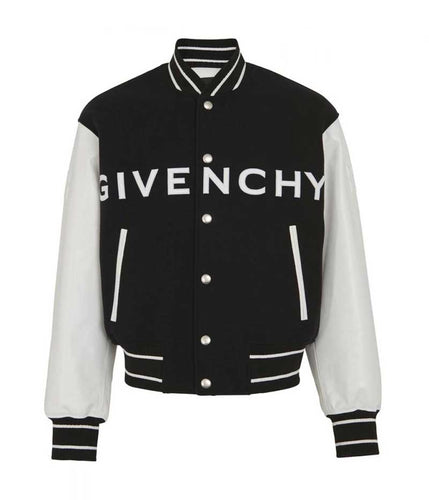 Varsity Givenchy Logo Jacket in Black & White