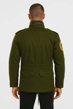 Load image into Gallery viewer, Men's Olive Green Cotton Army Jacket with Vintage M65 Style and Taxi Driver Inspired Design
