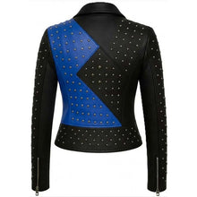 Load image into Gallery viewer, Premium Women's Studded Genuine Leather Biker Jacket
