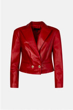 Load image into Gallery viewer, Women Red Leather Blazer
