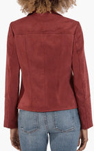 Load image into Gallery viewer, Women Red Suede Biker Leather Jacket
