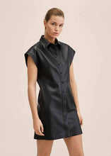Load image into Gallery viewer, Women Sleeveless Black Leather Shirt
