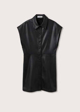 Load image into Gallery viewer, Women Sleeveless Black Leather Shirt
