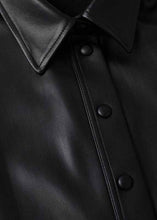 Load image into Gallery viewer, Women Sleeveless Black Leather Shirt
