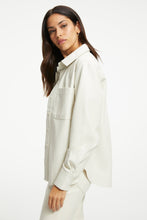 Load image into Gallery viewer, Women White Full Sleeve Leather Shirt
