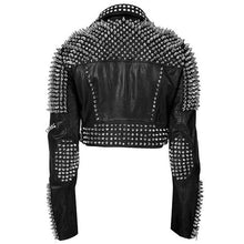 Load image into Gallery viewer, Women Till The World Ends Britney Spears Studded Leather Jacket
