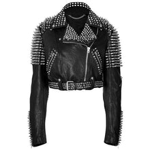 Load image into Gallery viewer, Women Till The World Ends Britney Spears Studded Leather Jacket
