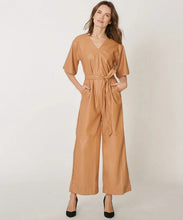 Load image into Gallery viewer, Women&#39;s Brown Leather Jumpsuit - Glory UK
