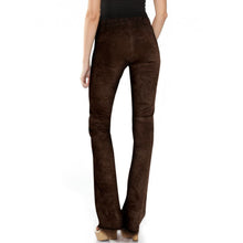 Load image into Gallery viewer, Women&#39;s Flared Suede Pants - Elasticated Waist
