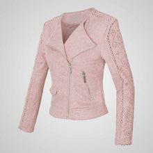 Load image into Gallery viewer, Matte Pink Suede Jacket for Women
