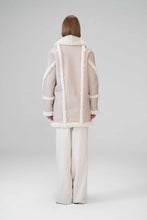 Load image into Gallery viewer, womens off white b7 shearling leather coat
