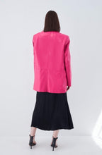 Load image into Gallery viewer, womens pink long leather blazer
