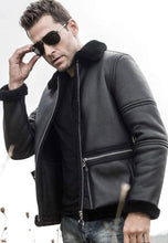 Load image into Gallery viewer, aviator leather jacket
