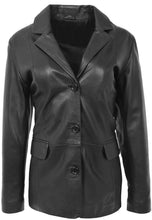 Load image into Gallery viewer, Women&#39;s Classic Black Leather Blazer

