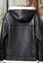 Load image into Gallery viewer, White Shearling Black Leather Jacket
