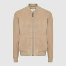 Load image into Gallery viewer, Suede Leather Bomber Jacket
