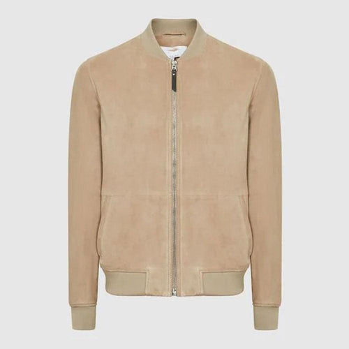 Suede Leather Bomber Jacket