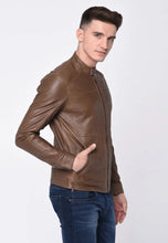 Load image into Gallery viewer, Men’s Brown Sheepskin Leather Jacket
